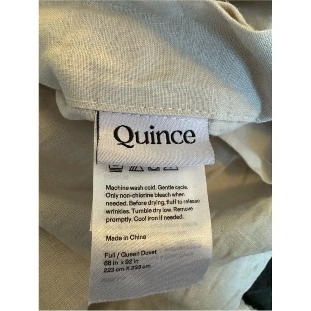Quince European Linen Duvet Cover Set | Full/Queen | Natural Chambray